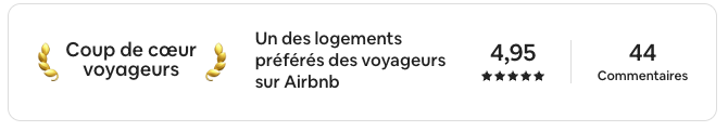 Coup de cœur voyageurs - 4,95 étoiles - 44 commentaires